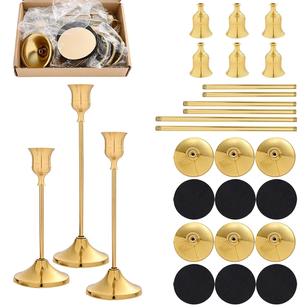 Holiday Candle Set - 6 مجموعات من حوامل الشموع المعدنية